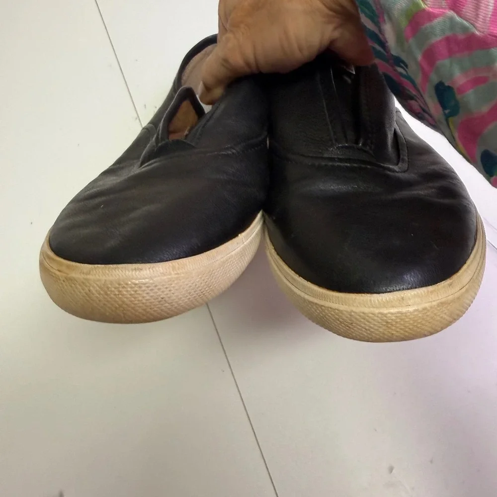 FRYE Women's‎ Black Leather Slip On Sneakers Shoes Size 9.5